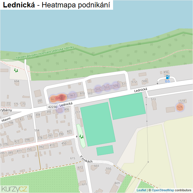 Mapa Lednická - Firmy v ulici.