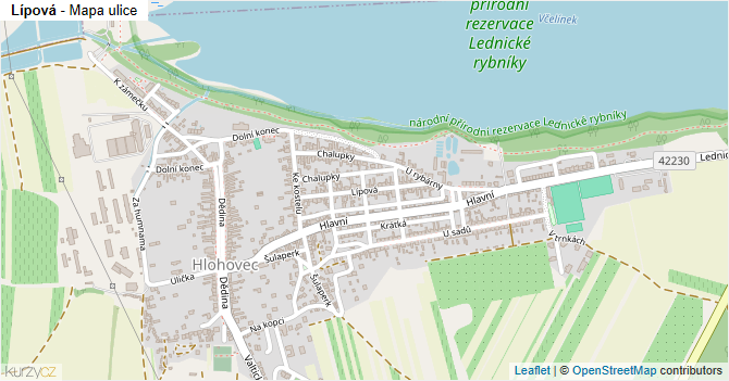 Lípová - mapa ulice