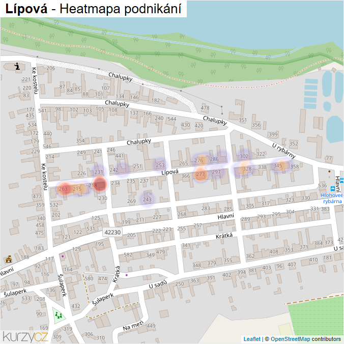 Mapa Lípová - Firmy v ulici.