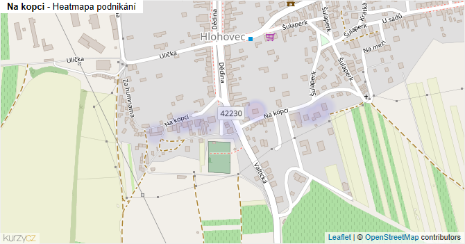 Na kopci - mapa podnikání