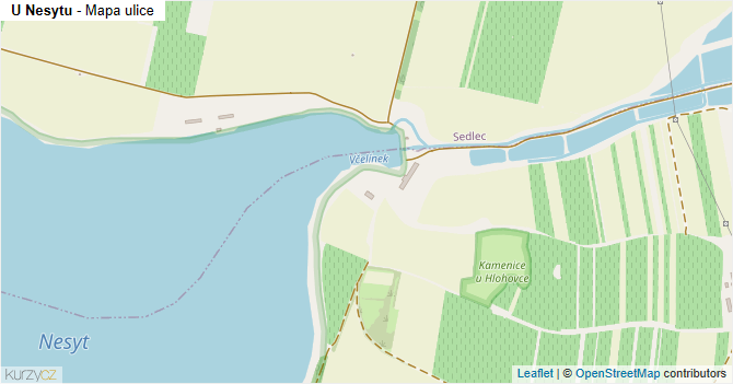 U Nesytu - mapa ulice