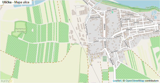 Ulička - mapa ulice