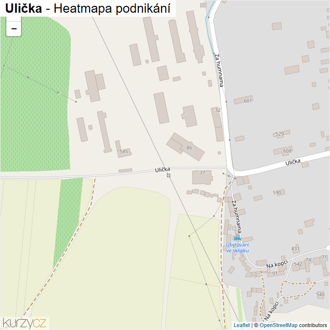 Mapa Ulička - Firmy v ulici.