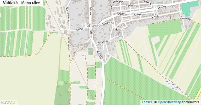Valtická - mapa ulice