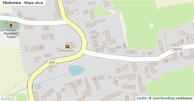Hlohovice - mapa obce