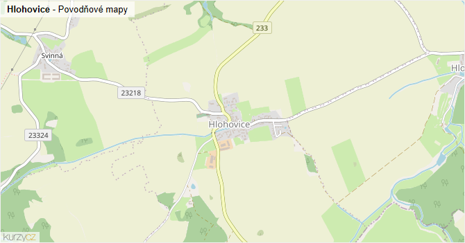 Hlohovice - záplavové mapy stoleté vody