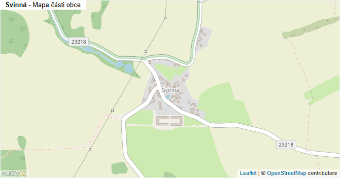 Svinná - mapa části obce