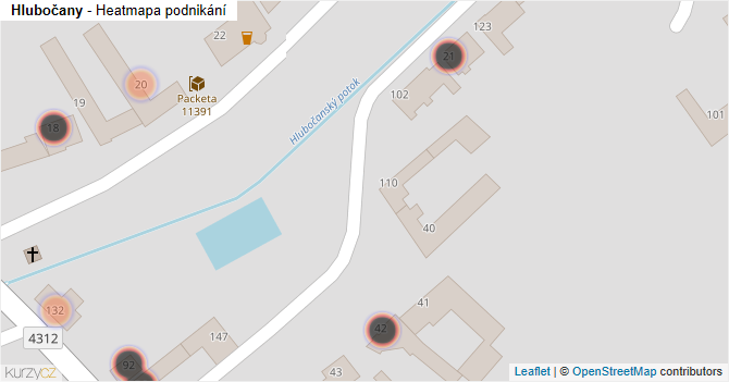 Hlubočany - mapa podnikání