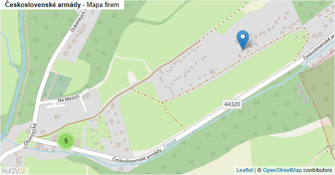 Československé armády - mapa firem