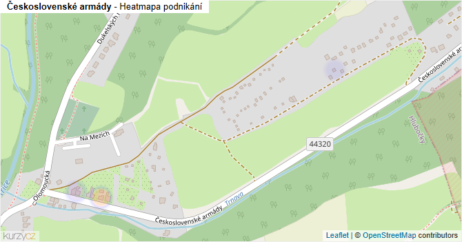 Československé armády - mapa podnikání