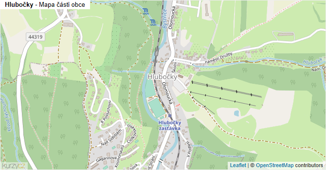 Hlubočky - mapa části obce