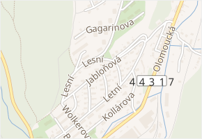 Jabloňová v obci Hlubočky - mapa ulice