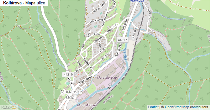 Kollárova - mapa ulice