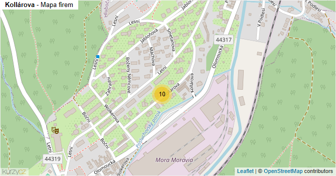 Kollárova - mapa firem
