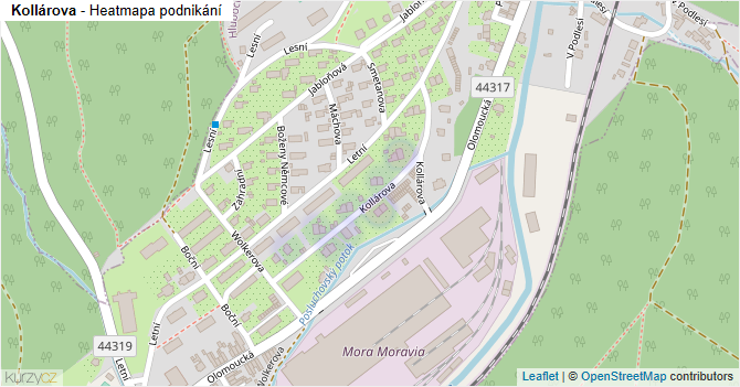 Kollárova - mapa podnikání