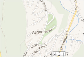 Kosmonautů v obci Hlubočky - mapa ulice