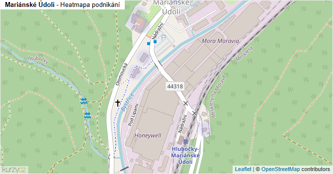 Mariánské Údolí - mapa podnikání