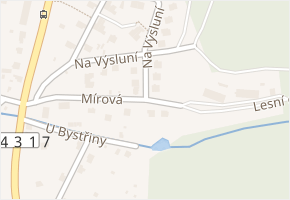 Mírová v obci Hlubočky - mapa ulice