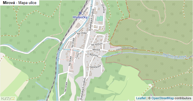 Mírová - mapa ulice