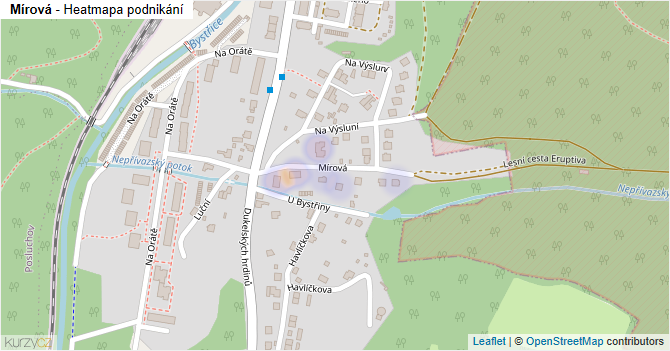 Mírová - mapa podnikání