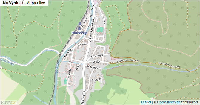 Na Výsluní - mapa ulice