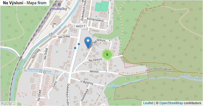 Na Výsluní - mapa firem