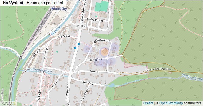 Na Výsluní - mapa podnikání