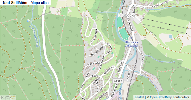 Nad Sídlištěm - mapa ulice