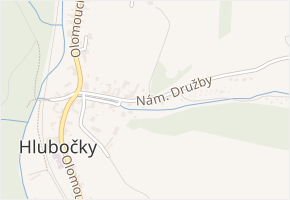 Nám. družby v obci Hlubočky - mapa ulice