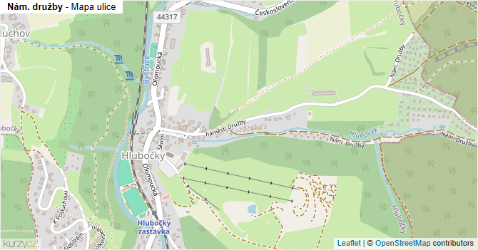 Nám. družby - mapa ulice