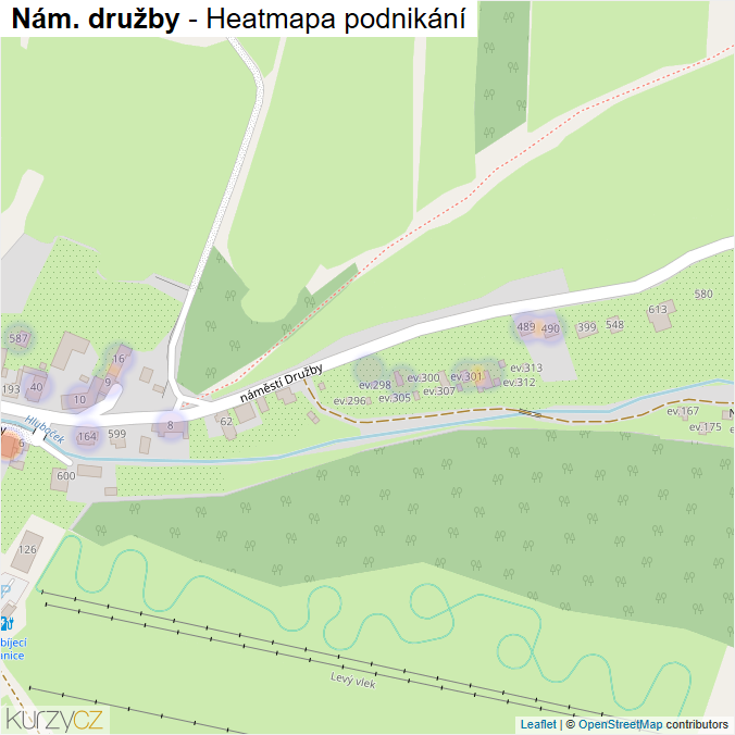 Mapa Nám. družby - Firmy v ulici.