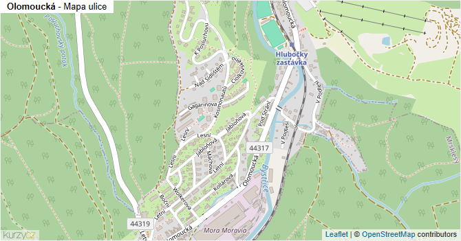 Olomoucká - mapa ulice