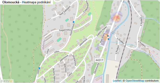 Olomoucká - mapa podnikání