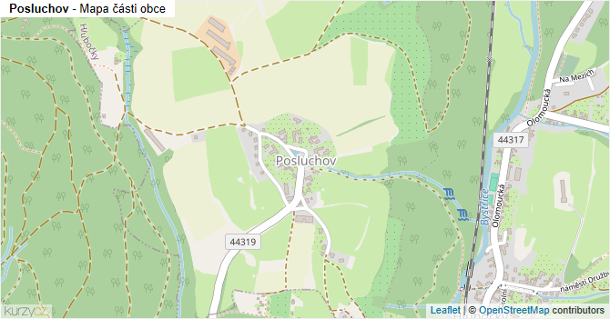 Posluchov - mapa části obce