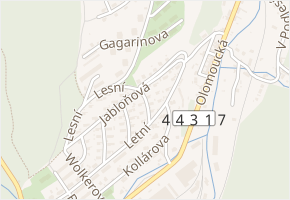 Smetanova v obci Hlubočky - mapa ulice