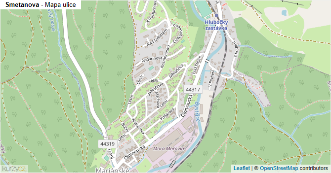 Smetanova - mapa ulice