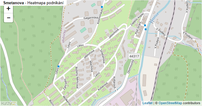 Smetanova - mapa podnikání