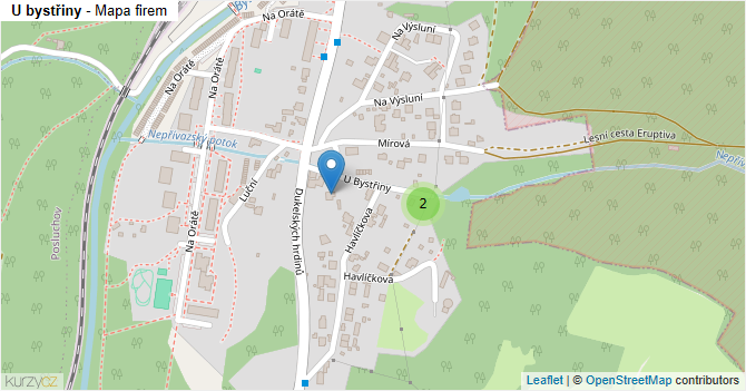 U bystřiny - mapa firem