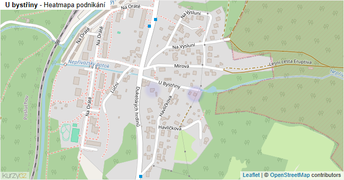 U bystřiny - mapa podnikání