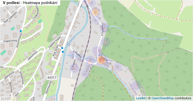 V podlesí - mapa podnikání