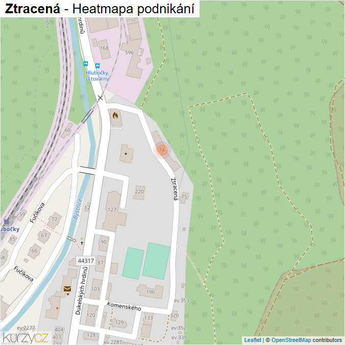 Mapa Ztracená - Firmy v ulici.