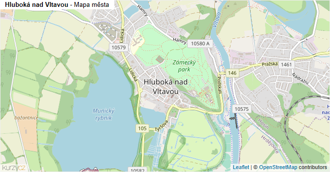 Hluboká nad Vltavou - mapa města