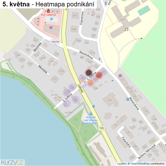 Mapa 5. května - Firmy v ulici.