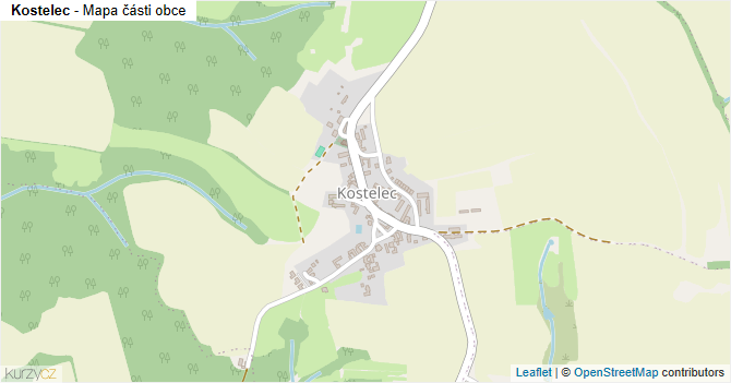 Kostelec - mapa části obce