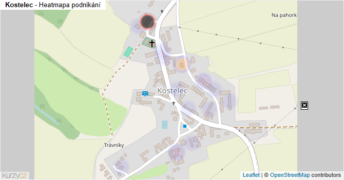 Kostelec - mapa podnikání
