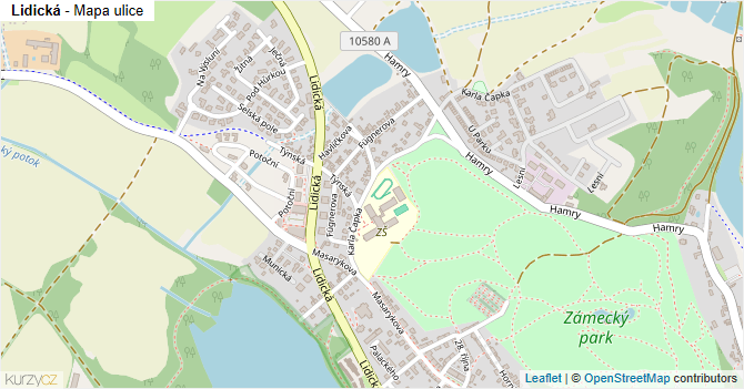 Lidická - mapa ulice