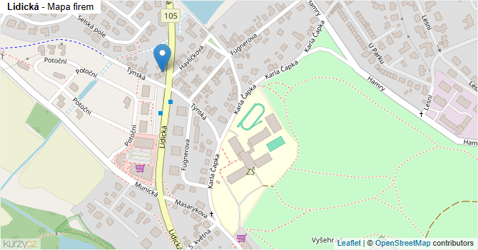 Lidická - mapa firem