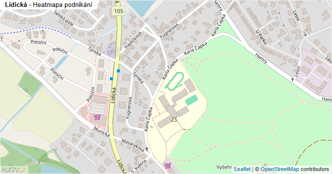 Lidická - mapa podnikání