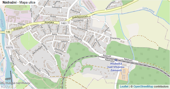 Nádražní - mapa ulice