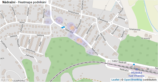 Nádražní - mapa podnikání
